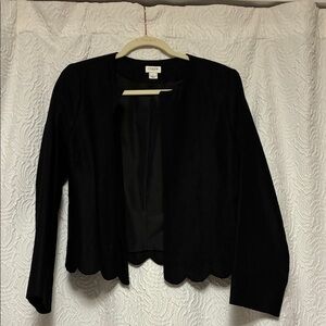 JCrew Linen-Cotton Open Scalloped Blazer